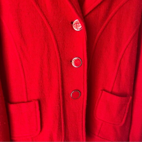 Harve Bernard Women’s Red Wool Blend Blazer sz XL - Picture 4 of 5